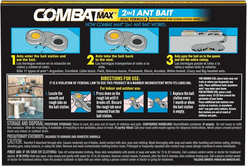 Combat Max 2 in 1 Ant Bait Station, 4 Count (Pack of 3) - Image 2